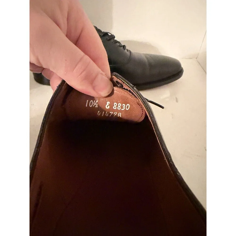Allen Edmonds Carlyle Dress Shoes Mens 10.5 E Plain-toe Oxford Black USA MADE